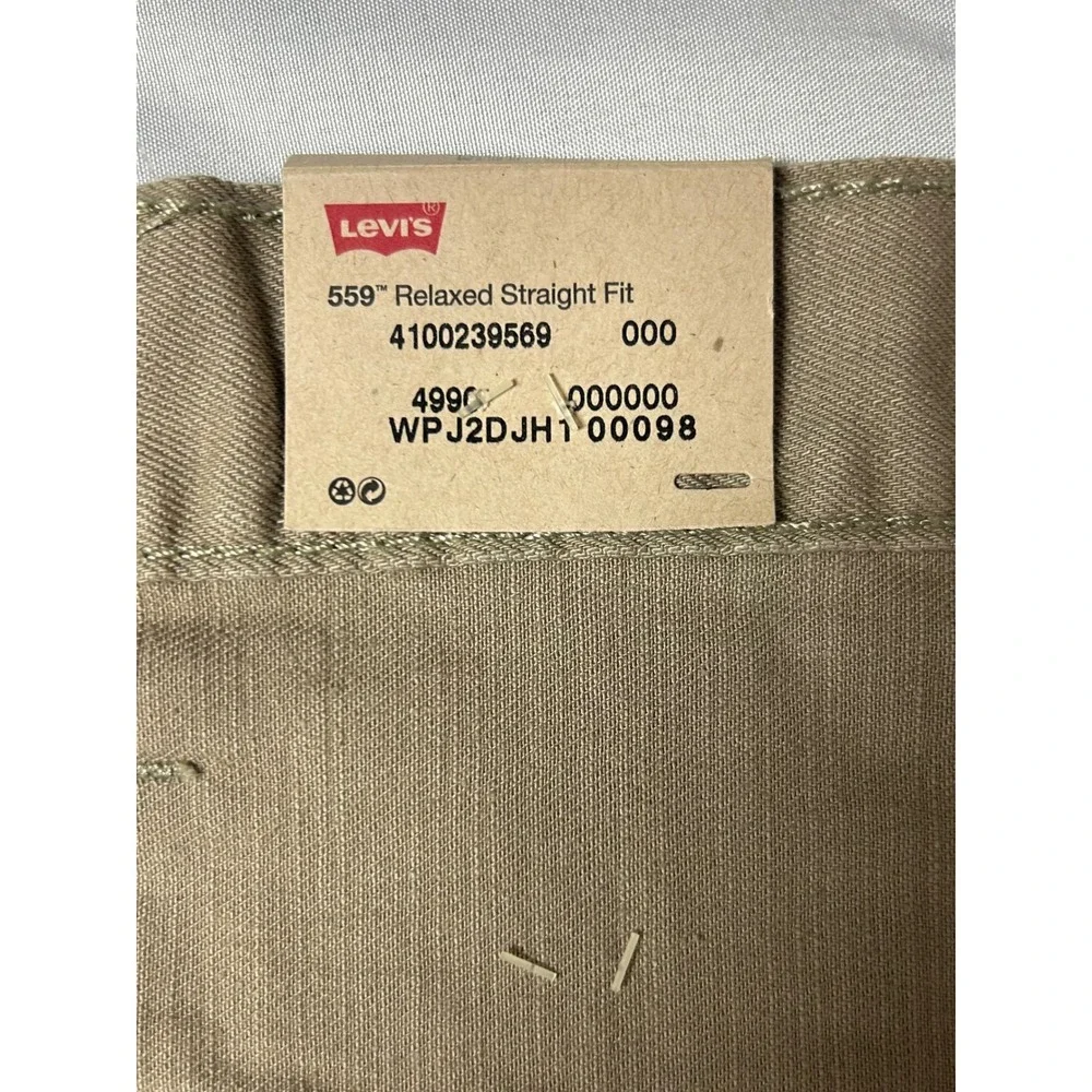 Levis 559 Relaxed Straight Fit Mens Jeans Khaki Tan Big and Tall 58x30 NWT